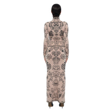 Load image into Gallery viewer, PUSHKA PAINT HIGH ROLL NECK MAXI DRESS

