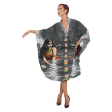 Load image into Gallery viewer, LOTUS LADY HAND PAINTED DEEP V KAFTAN
